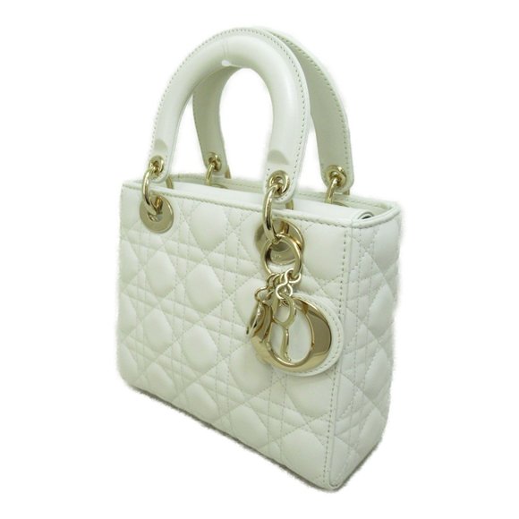 Dior Lady Dior Shoulder Bag White Lambskin [sheep leather] M105380LAV - Picture 3 of 10